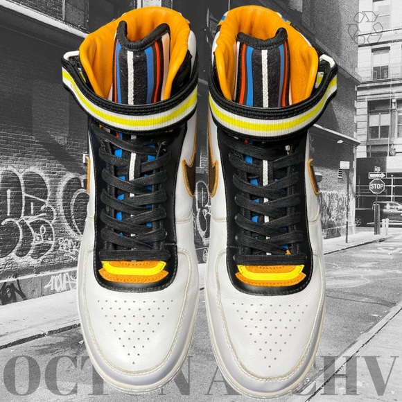 Size 12 Riccardo Tisci x Nike Air Force 1 Mid SP 'White Baroque Brown' Pre-owned - Picture 2 of 10